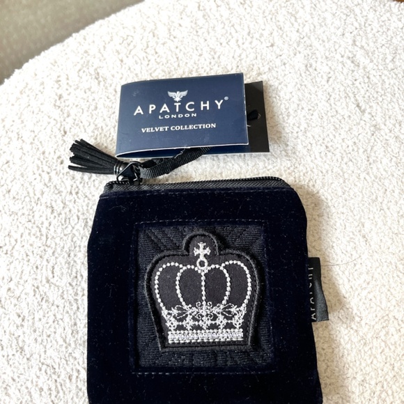 Apatchy London Luxury Velvet Crown Patch Coin Purse - Picture 5 of 6